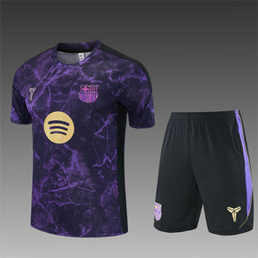 BARCELONA 2026/27 TRAINING KIT SHIRT + SHORT - Purple Camo - front