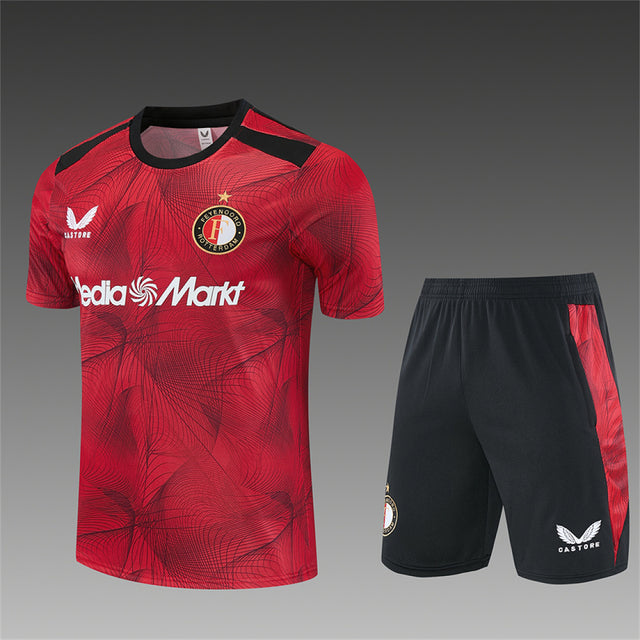 FEYENOORD 2026/27 TRAINING KIT SHIRT + SHORT - Black/Red Camo - front