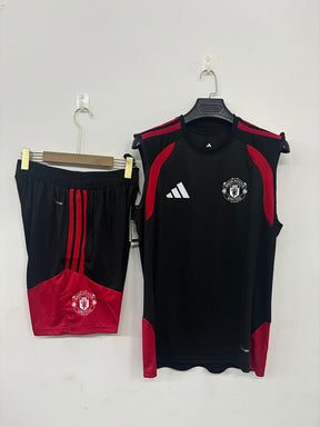 MANCHESTER UNITED 2026/27 TANK TOP + SHORTS - Black/Red
