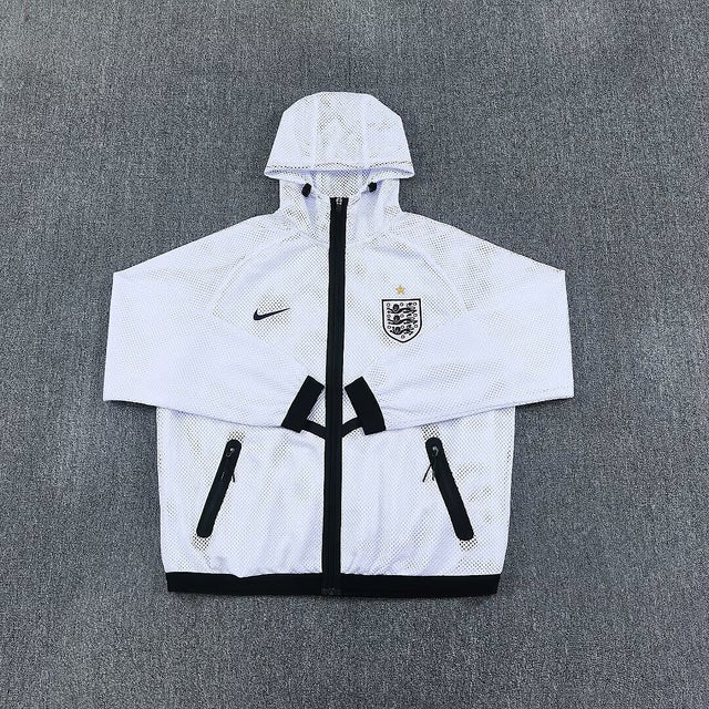 ENGLAND 2026 HOODED WINDBREAKER JACKET - White