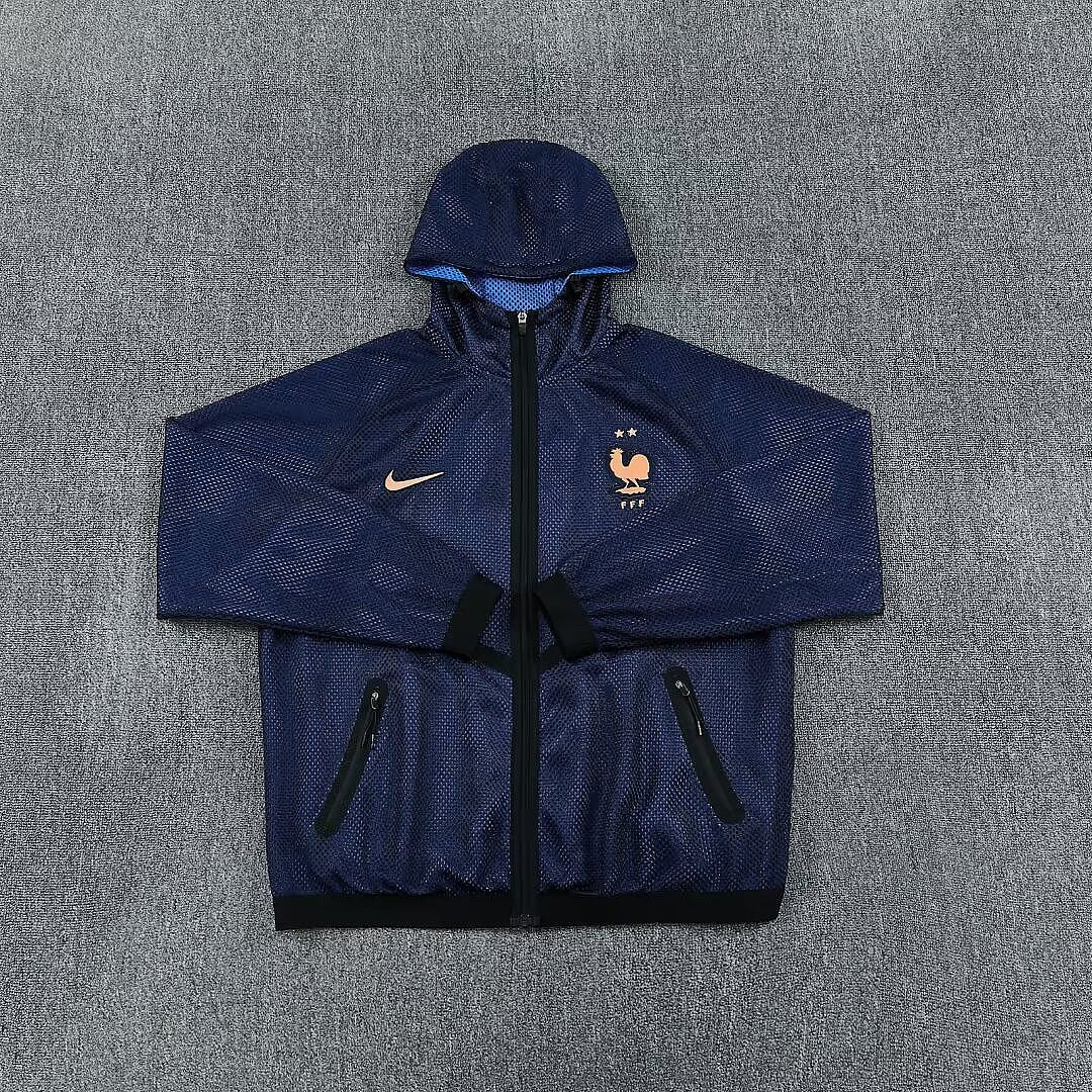 FRANCE 2026 HOODED WINDBREAKER JACKET - Navy