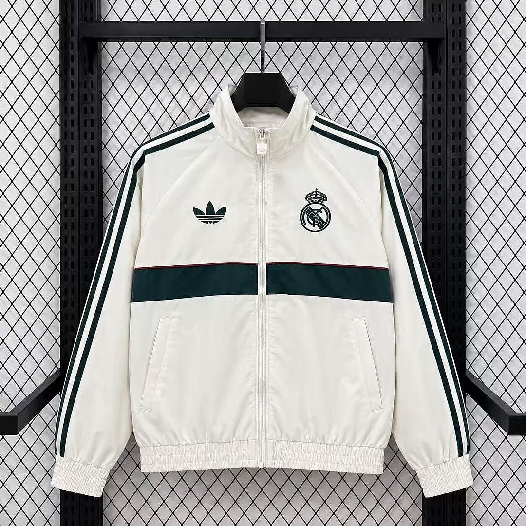 REAL MADRID 2026/27 WINDBREAKER JACKET - White/Green