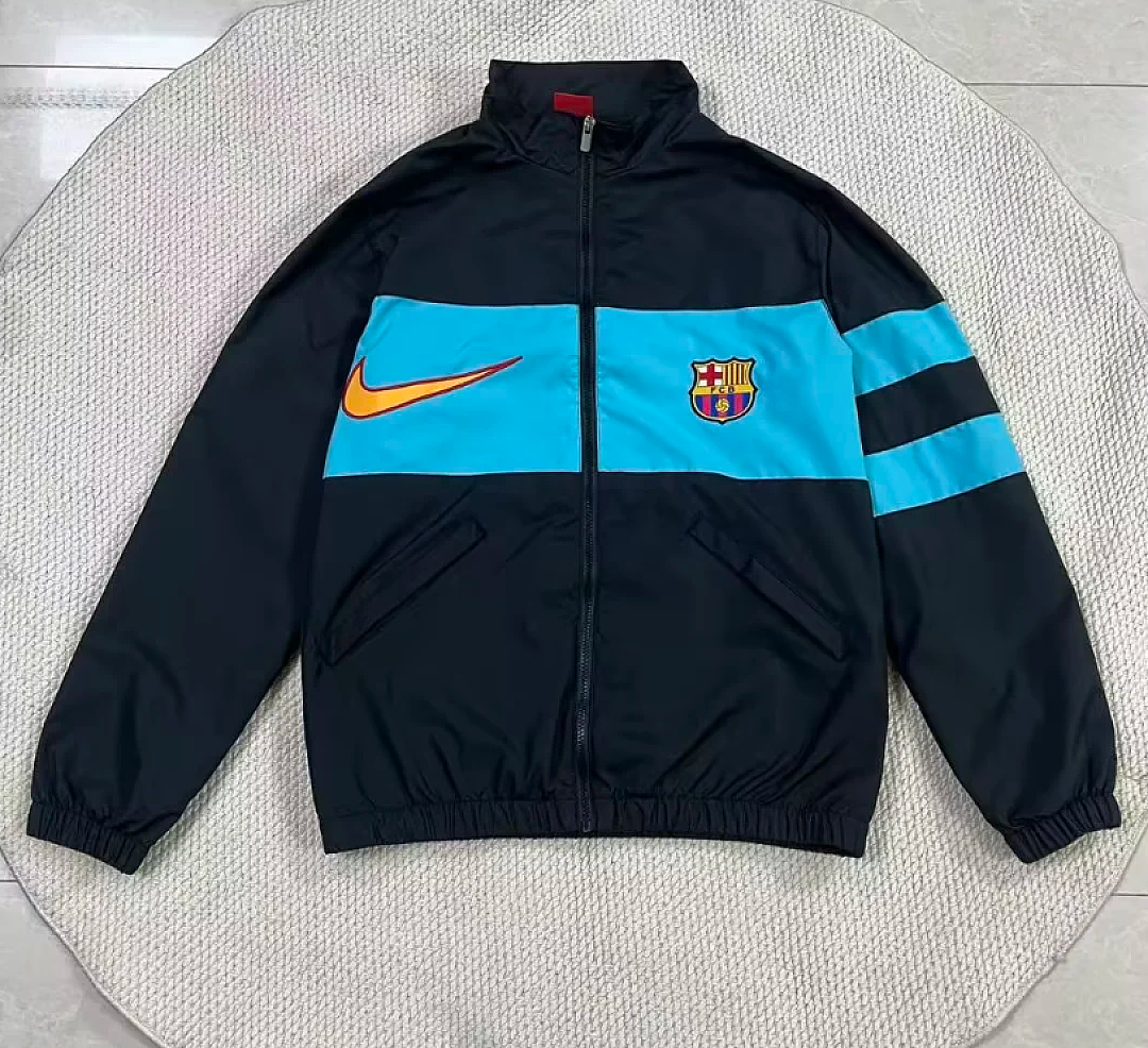 BARCELONA 2026/27 WINDBREAKER JACKET - Navy/Light Blue