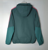 REAL MADRID 2026/27 HOODED WINDBREAKER JACKET - Dark Green/Pink Stripes - back