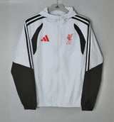LIVERPOOL 2026/27 HOODED WINDBREAKER JACKET - Light Grey/Black Stripes - front
