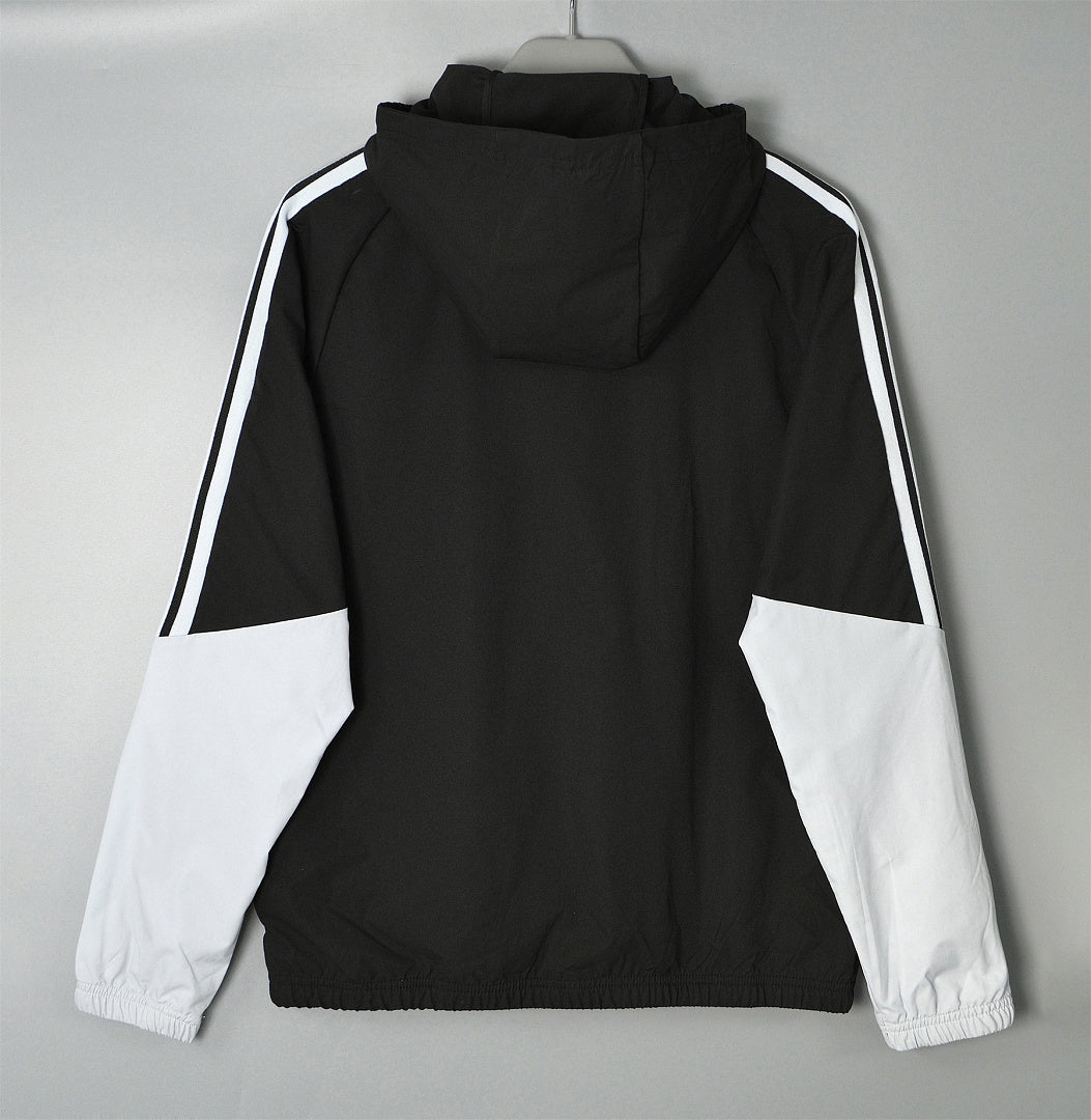 LIVERPOOL 2026/27 HOODED WINDBREAKER JACKET - Black/White Stripes - back