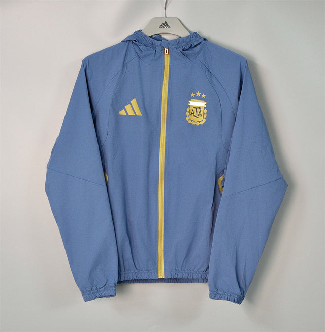 ARGENTINA 2026/27 HOODED WINDBREAKER JACKET - Blue Grey - front