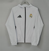 REAL MADRID 2026/27 HOODED WINDBREAKER JACKET - Light Grey - front