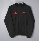 ARSENAL 2026/27 HOODED WINDBREAKER JACKET - Black - front