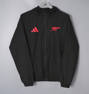 ARSENAL 2026/27 HOODED WINDBREAKER JACKET - Black - front