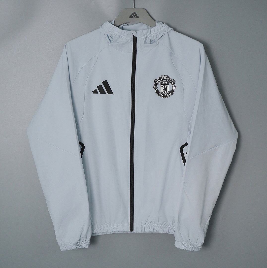 MANCHESTER UNITED 2026/27 HOODED WINDBREAKER JACKET - Light Grey - front