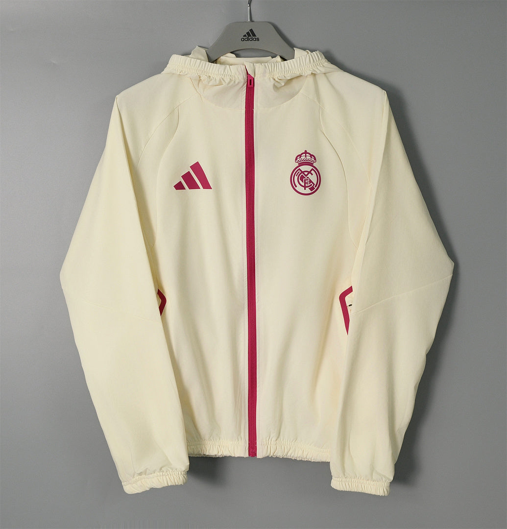 REAL MADRID 2026/27 HOODED WINDBREAKER JACKET - Beige - front