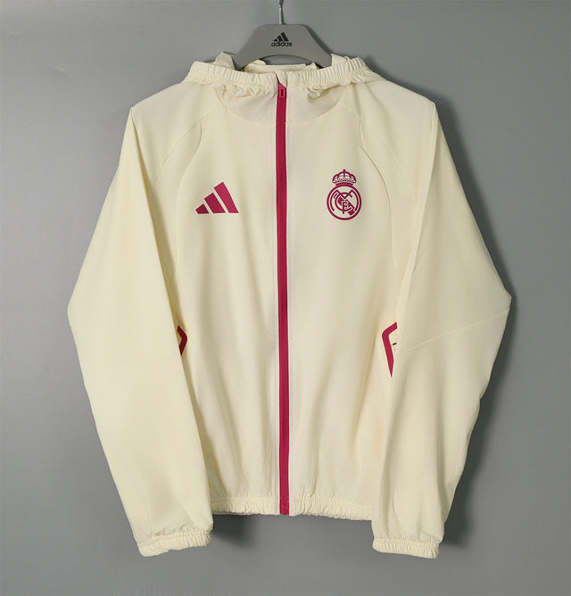 REAL MADRID 2026/27 HOODED WINDBREAKER JACKET - Beige - front
