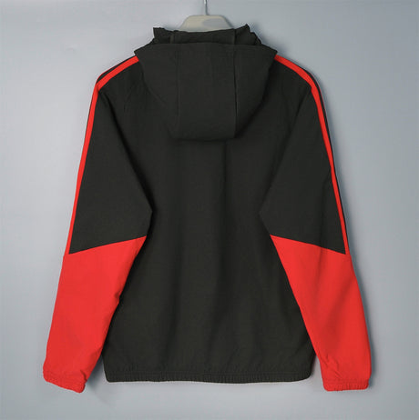 ARSENAL 2026/27 HOODED WINDBREAKER JACKET - Black/Red Stripes