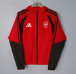 ARSENAL 2026/27 HOODED WINDBREAKER JACKET - Red/Black Stripes - front
