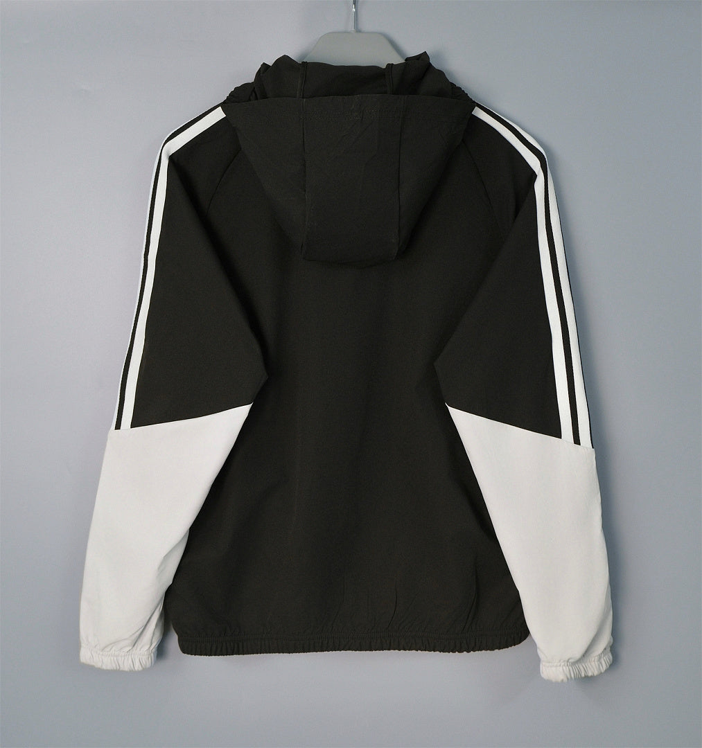 REAL MADRID 2026/27 HOODED WINDBREAKER JACKET - Black/White Stripes - back