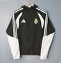 REAL MADRID 2026/27 HOODED WINDBREAKER JACKET - Black/White Stripes - front