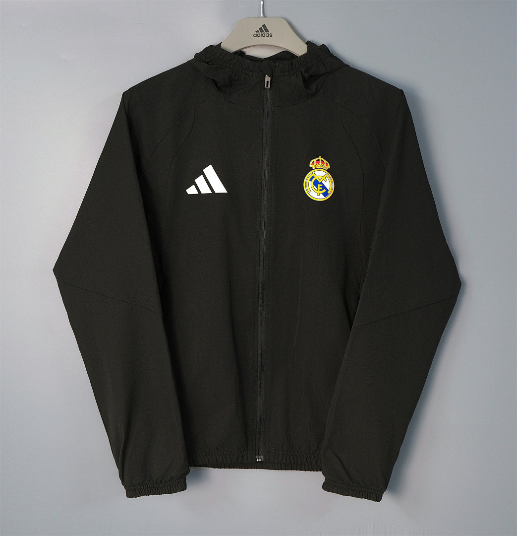 REAL MADRID 2026/27 HOODED WINDBREAKER JACKET - Black - front