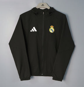 REAL MADRID 2026/27 HOODED WINDBREAKER JACKET - Black - front
