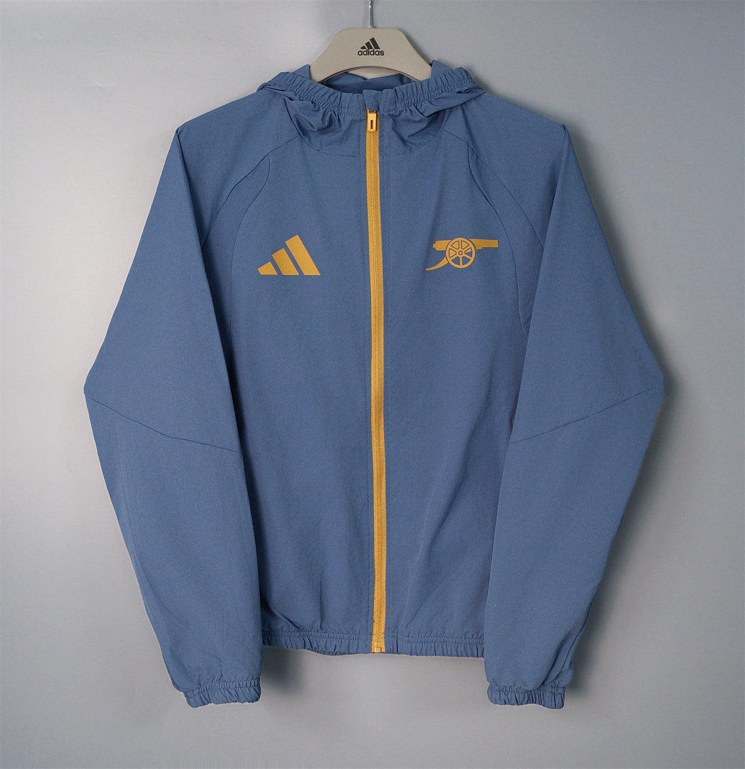 ARSENAL 2026/27 HOODED WINDBREAKER JACKET - Blue Grey - front