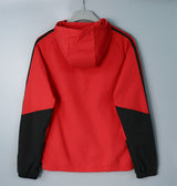 MANCHESTER UNITED 2026/27 HOODED WINDBREAKER JACKET - Red/Black Stripes - back