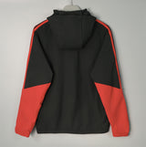 ADIDAS 2026/27 HOODED WINDBREAKER JACKET - Black/Red Stripes - back