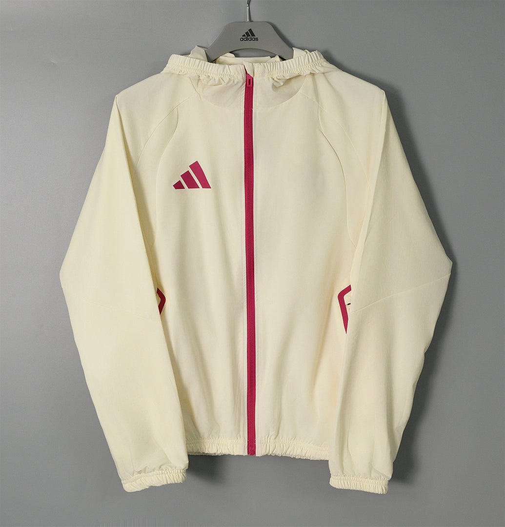 ADIDAS 2026/27 HOODED WINDBREAKER JACKET - Beige - front