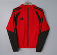 ADIDAS 2026/27 HOODED WINDBREAKER JACKET - Red/Black Stripes - front