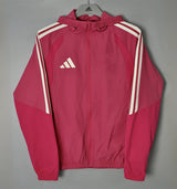 ADIDAS 2026/27 HOODED WINDBREAKER JACKET - Rose Pink/White Stripes - front