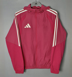 ADIDAS 2026/27 HOODED WINDBREAKER JACKET - Rose Pink/White Stripes - front