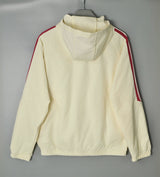 ADIDAS 2026/27 HOODED WINDBREAKER JACKET - Beige/Burgundy Stripes - back