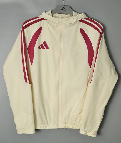 ADIDAS 2026/27 CORTAVIENTOS CON CAPUCHA - Beige/Burdeos a Rayas
