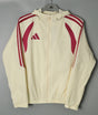 ADIDAS 2026/27 HOODED WINDBREAKER JACKET - Beige/Burgundy Stripes - front