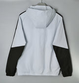 ADIDAS 2026/27 HOODED WINDBREAKER JACKET - Light Grey/Black Stripes - back