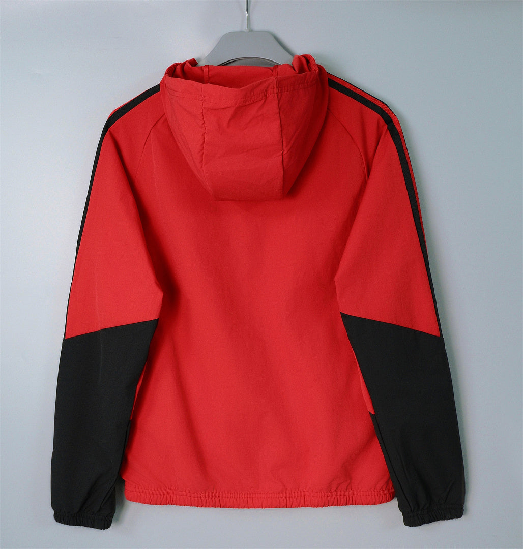 SPAIN 2026/27 HOODED WINDBREAKER JACKET - Red/Black Stripes - back