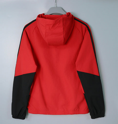 SPAIN 2026/27 HOODED WINDBREAKER JACKET - Red/Black Stripes