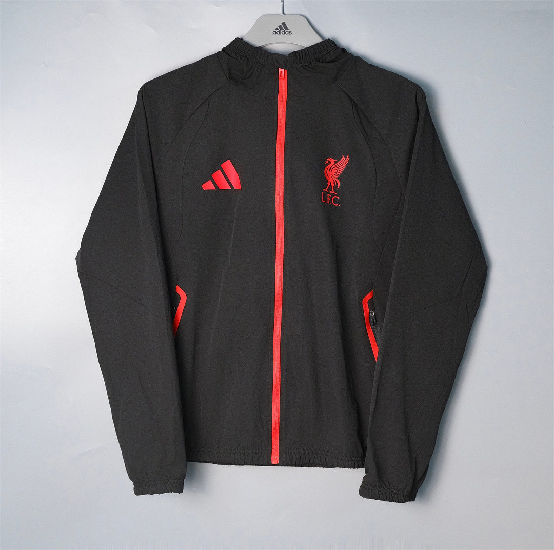 LIVERPOOL 2026/27 HOODED WINDBREAKER JACKET - Black/Red - front