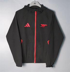 ARSENAL 2026/27 HOODED WINDBREAKER JACKET - Black/Red - front