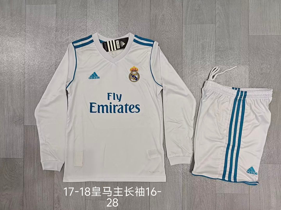 REAL MADRID 2017/18 RETRO KIT KIDS - Home Long Sleeve