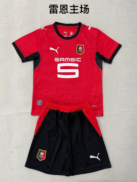 RENNES 2026/27 THUIS TENUE KINDEREN - Rood/Zwart