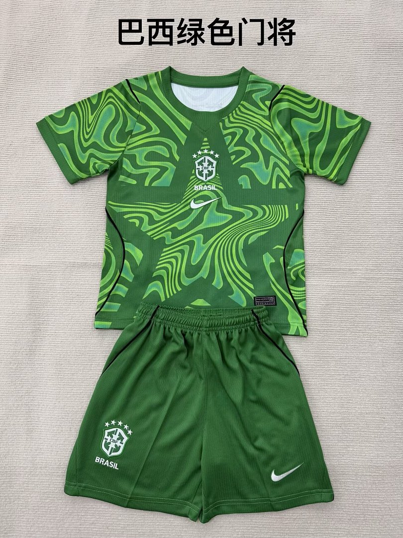 BRAZIL 2026 GOALKEEPER KIT KIDS - Green