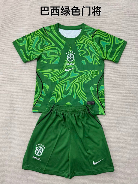 BRAZIL 2026 GOALKEEPER KIT KIDS - Green