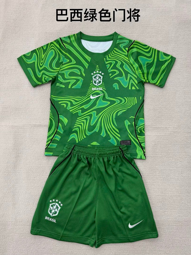 BRAZIL 2026 GOALKEEPER KIT KIDS - Green