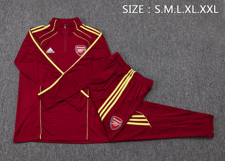 Arsenal 2025/26 Training Suit - Burgundy/Yellow
