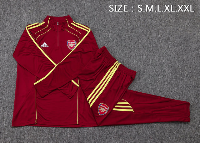 Arsenal 2025/26 Training Suit - Burgundy/Yellow