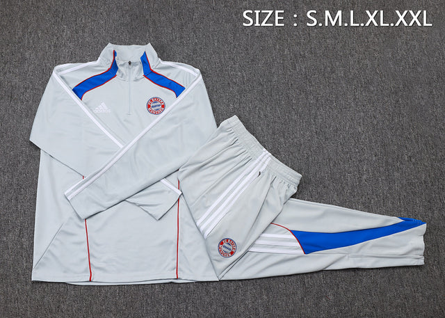 Bayern Munich 2025/26 Training Suit - Light Grey/Blue