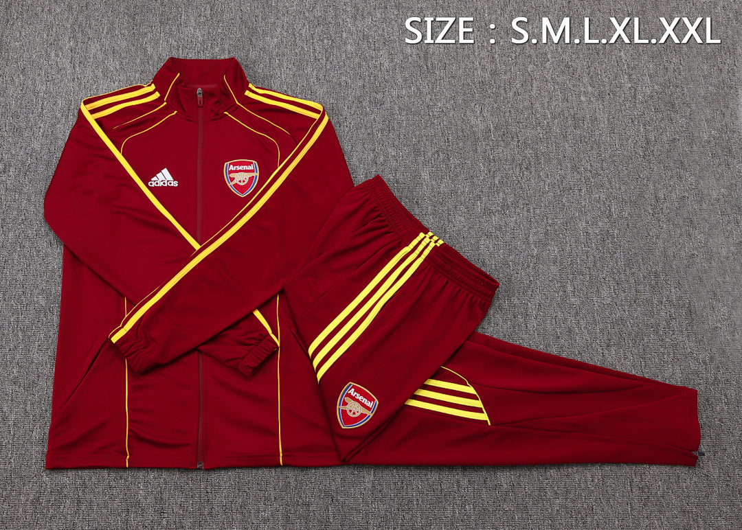 Arsenal 2025/26 Tracksuit - Burgundy/Yellow