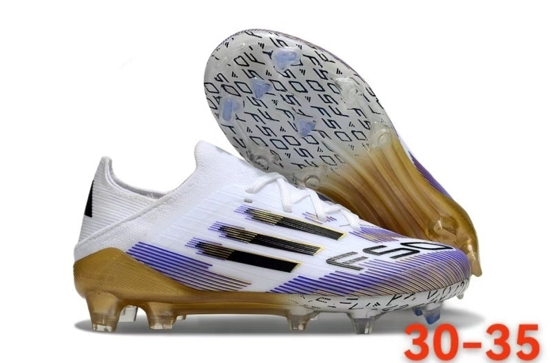 Adidas F50 Bambino FG - White/Purple/Gold