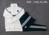 Real Madrid 2026/27 Tracksuit - Cream/Dark Green