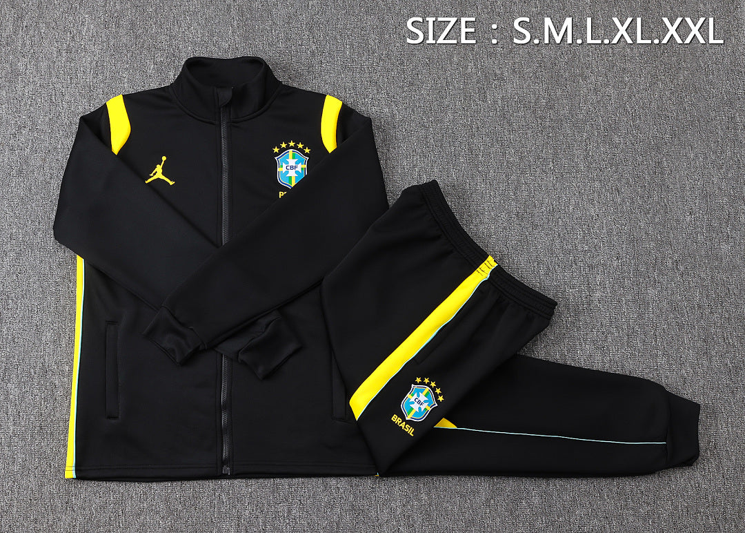 Brazil 2026/27 Tracksuit - Black/Yellow Trim